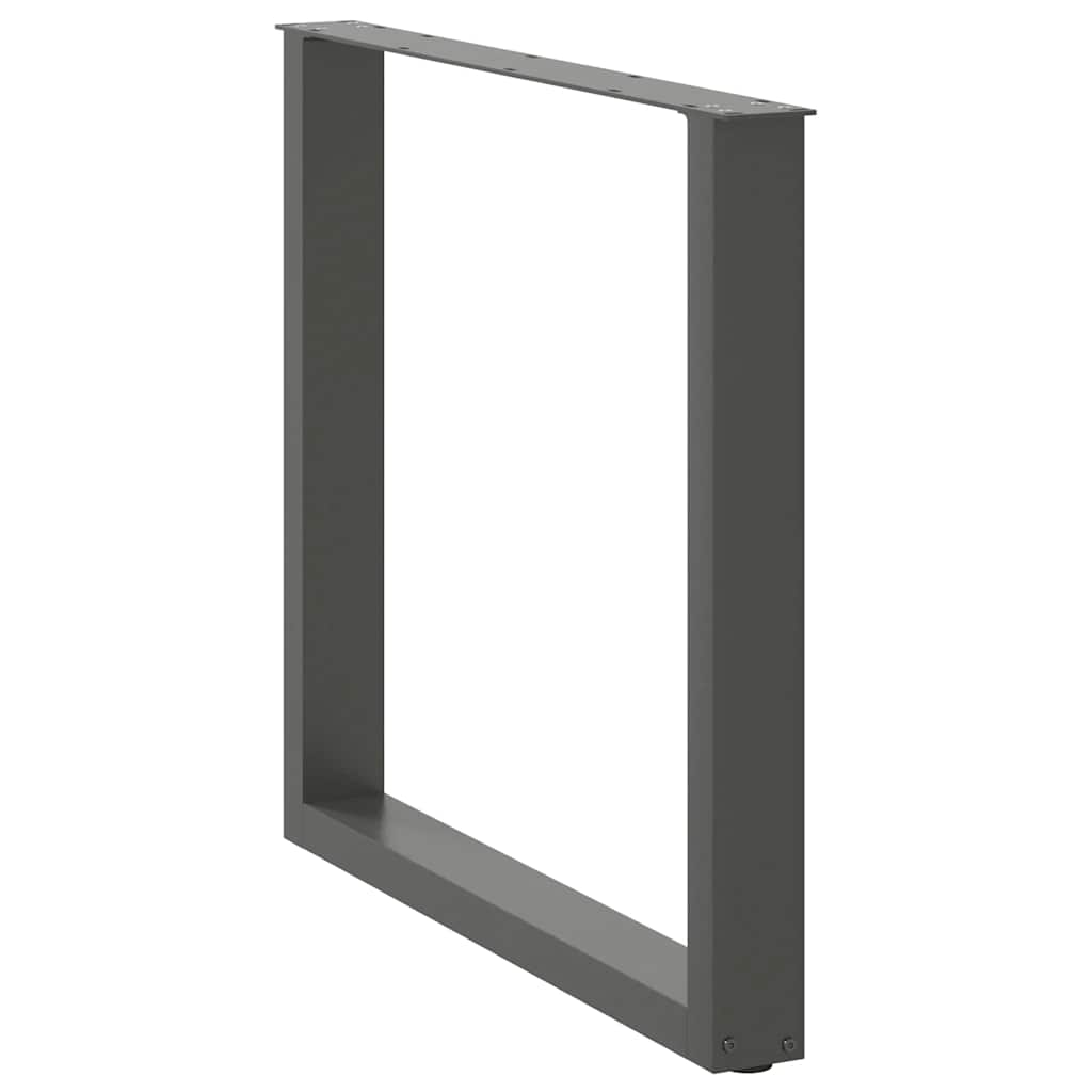 spisebordsben U-formet 3 stk. antracit 80x(72-73) cm stål