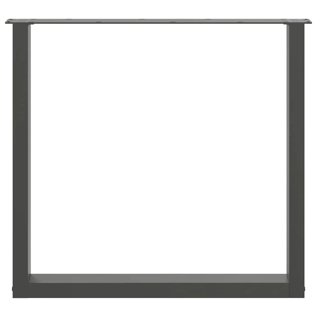 spisebordsben U-formet 3 stk. antracit 80x(72-73) cm stål