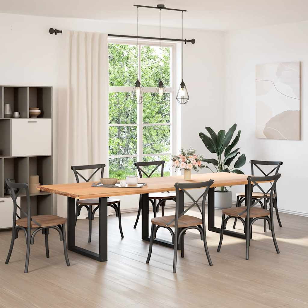 spisebordsben U-formet 3 stk. sort 90 x (72-73) cm stål