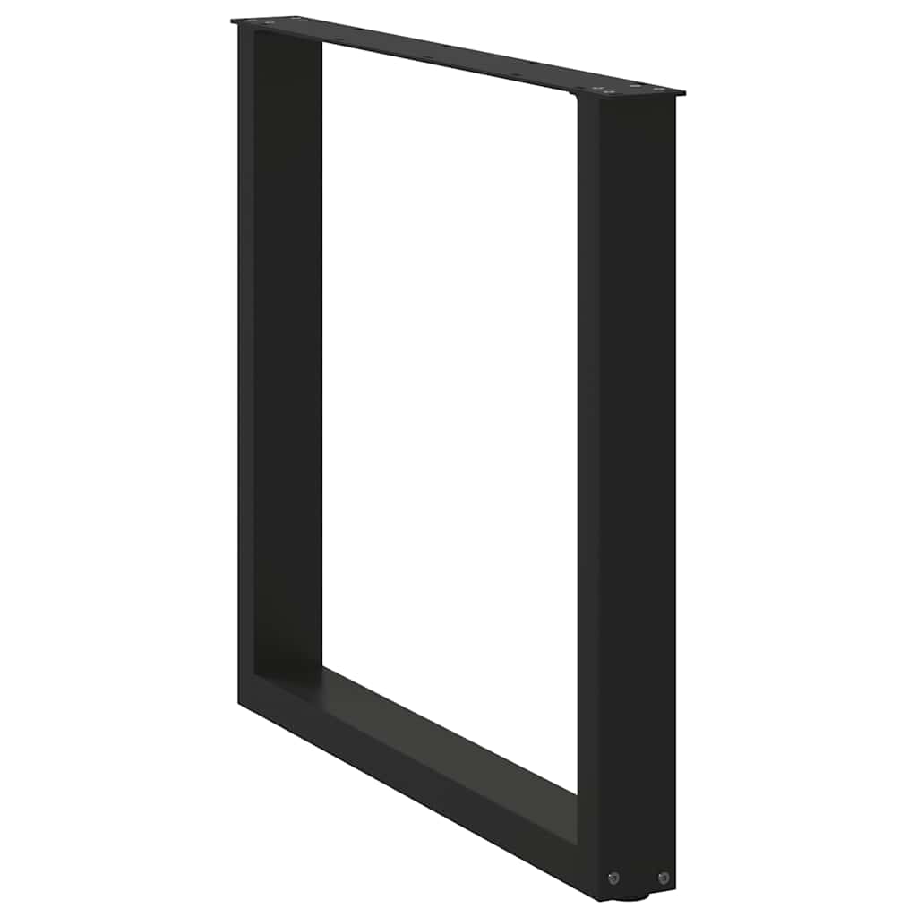 spisebordsben U-formet 3 stk. sort 90 x (72-73) cm stål