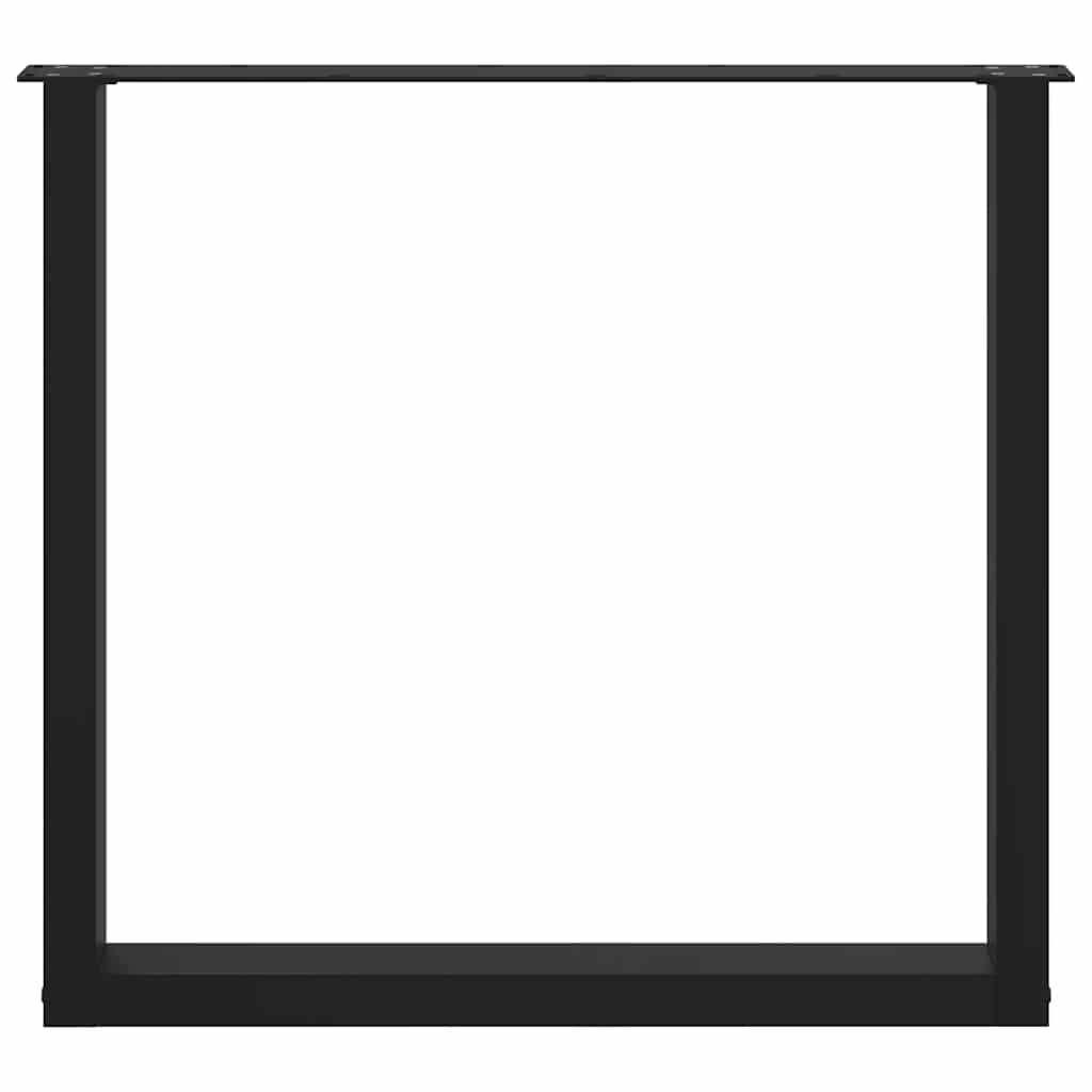 spisebordsben U-formet 3 stk. sort 90 x (72-73) cm stål