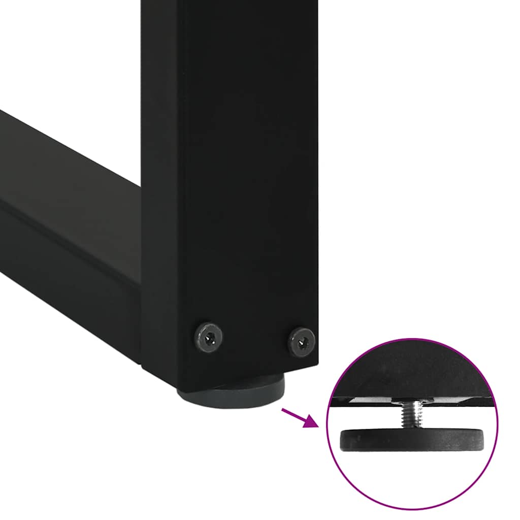 spisebordsben U-formet 3 stk. sort 90 x (72-73) cm stål