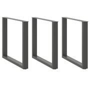 spisebordsben U-formet 3 stk. antracit 90x(72-73) cm stål
