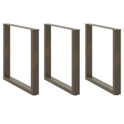 spisebordsben U-formet 3 stk. naturstål 90x(72-73) cm stål