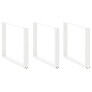 spisebordsben U-formet 3 Stk. hvid 100x(72-73) cm stål