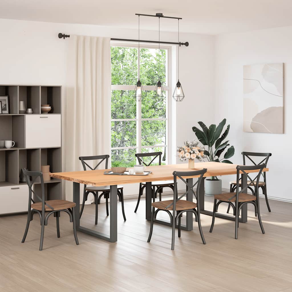 spisebordsben U-formet 3 Stk. antracit 100x(72-73) cm stål