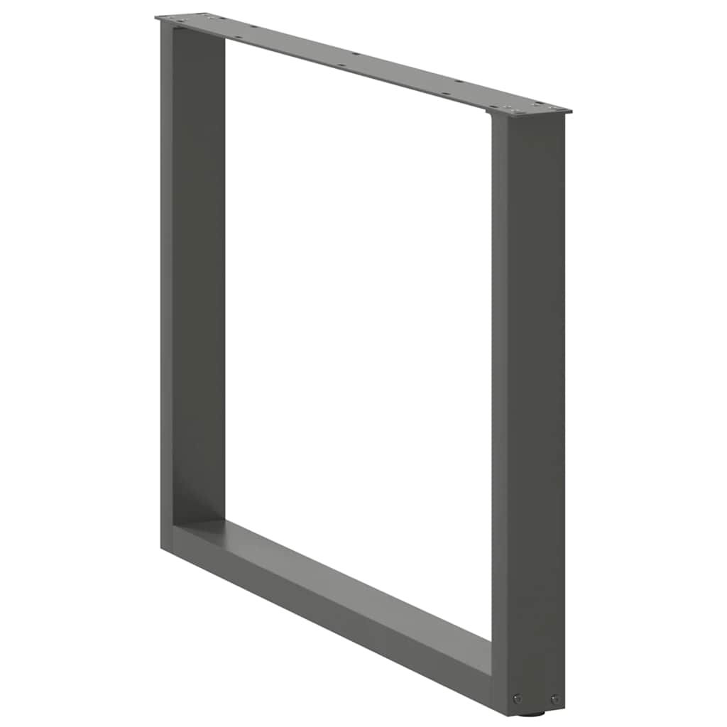 spisebordsben U-formet 3 Stk. antracit 100x(72-73) cm stål