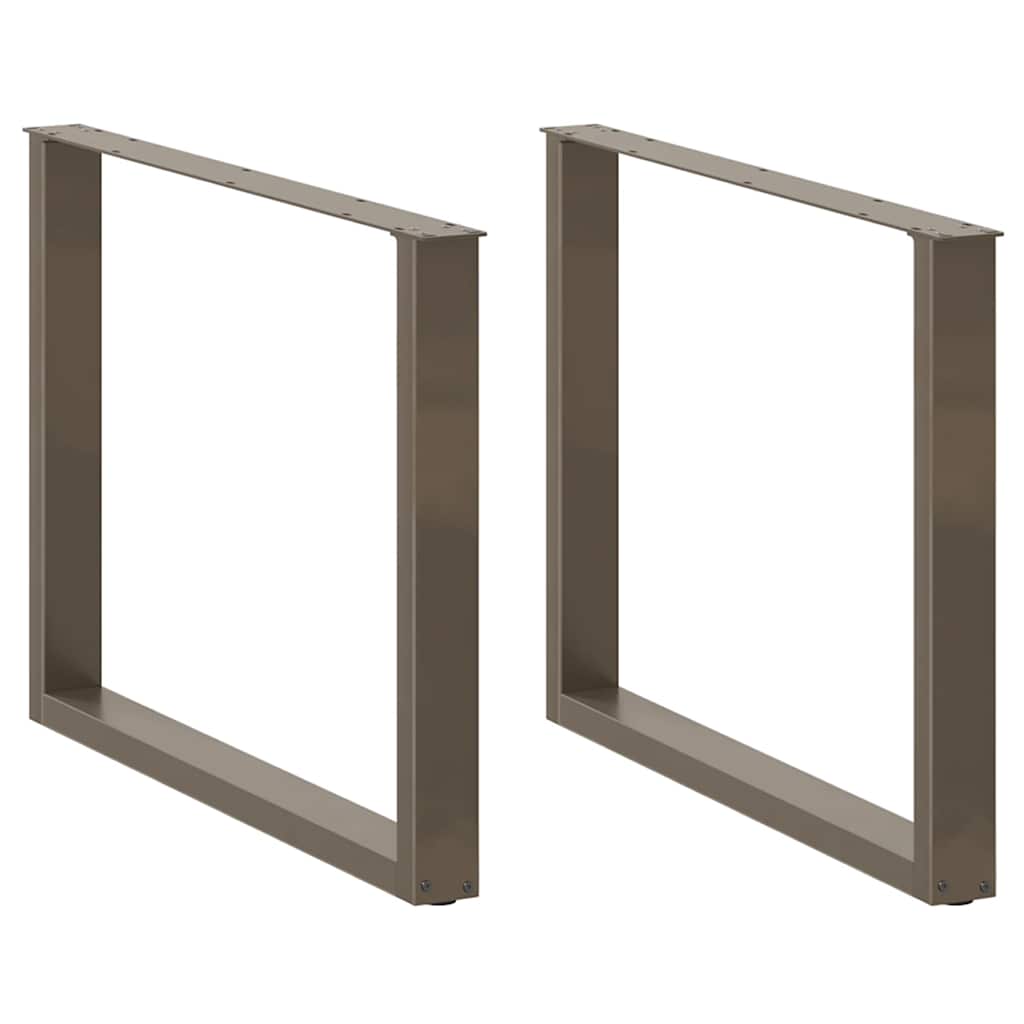 spisebordsben U-formet 3 stk. naturstål 100x(72-73) cm stål