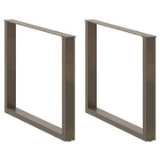 spisebordsben U-formet 3 stk. naturstål 100x(72-73) cm stål