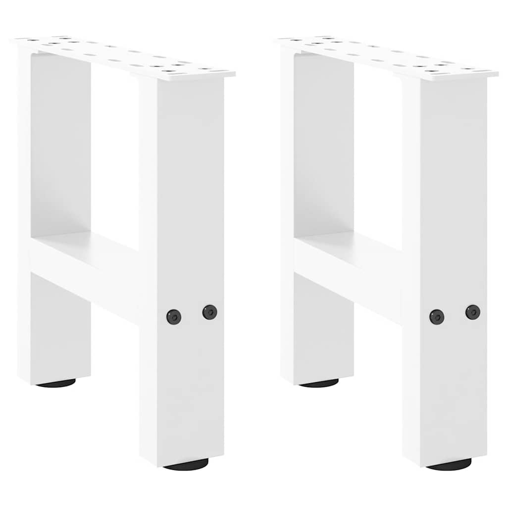 sofabordsben hvide 2 stk. 30x(30-31) cm stål
