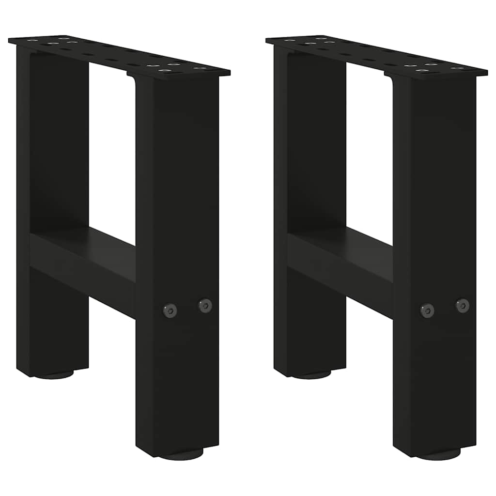 sofabordsben sort 2 stk. 40x(30-31) cm stål