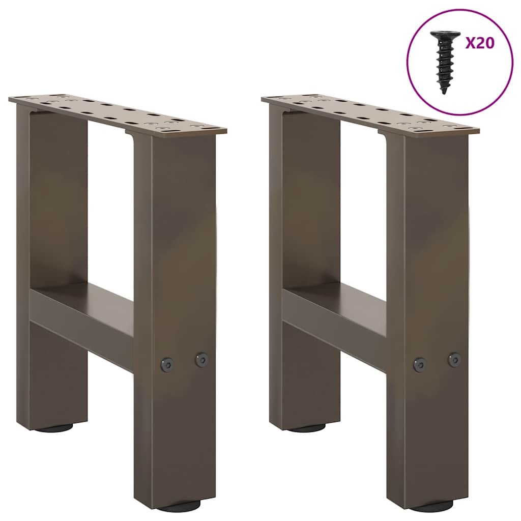 sofabordsben naturstål 2 stk. 40x(30-31) cm stål