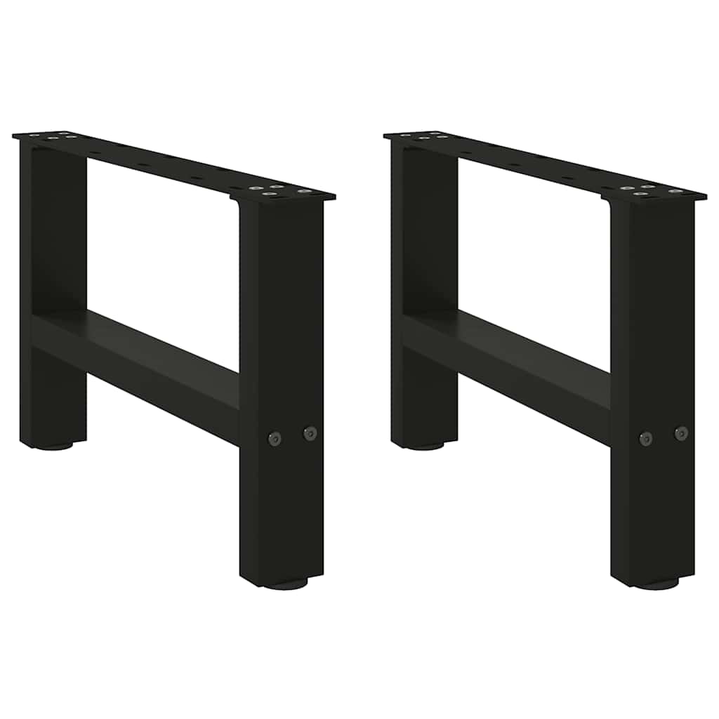 sofabordsben sort 2 stk. 50x(30-31) cm stål