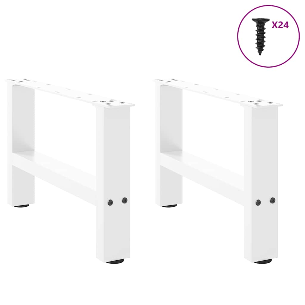 sofabordsben hvide 2 stk. 50x(30-31) cm stål