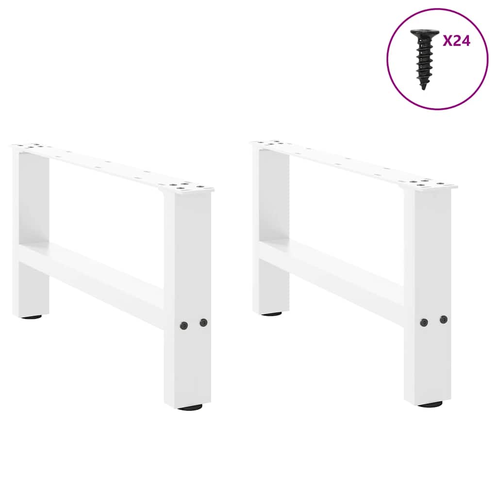 sofabordsben hvide 2 stk. 60x(30-31) cm stål