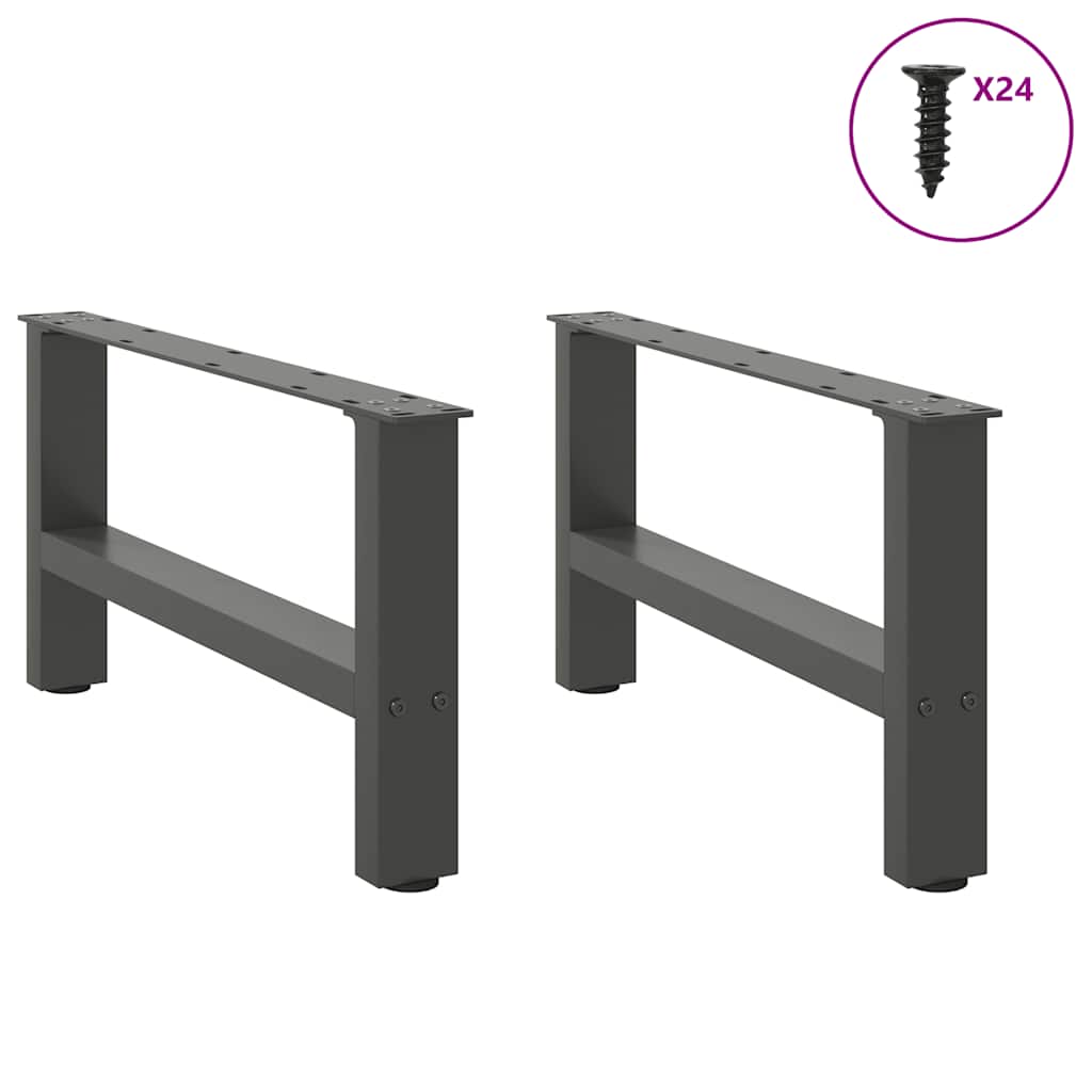 sofabordsben antracit 2 stk. 60x(30-31) cm stål