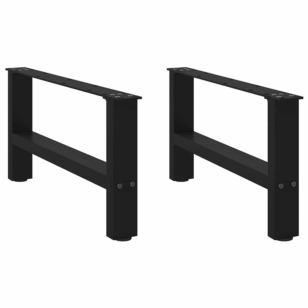 sofabordsben sort 2 stk. 70x(30-31) cm stål
