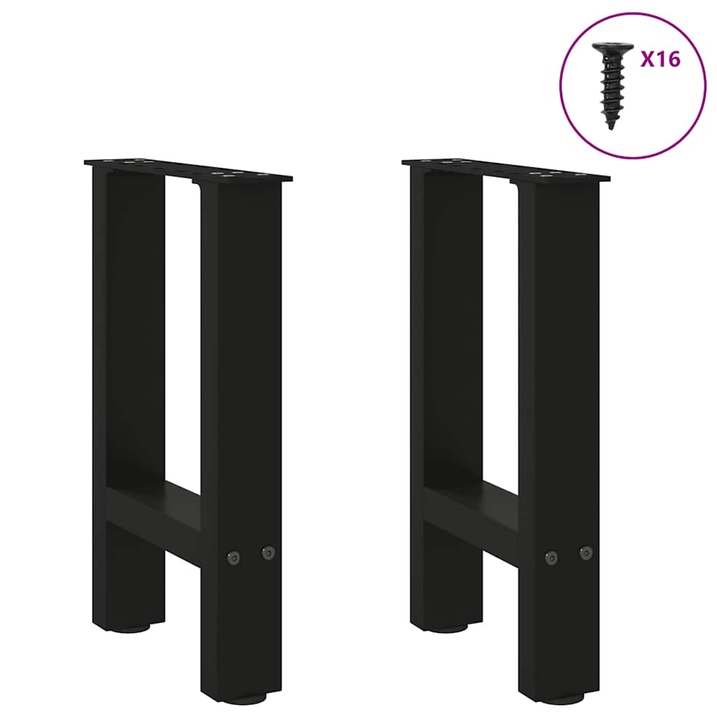 sofabordsben sort 2 stk. 28 x (42-43) cm stål