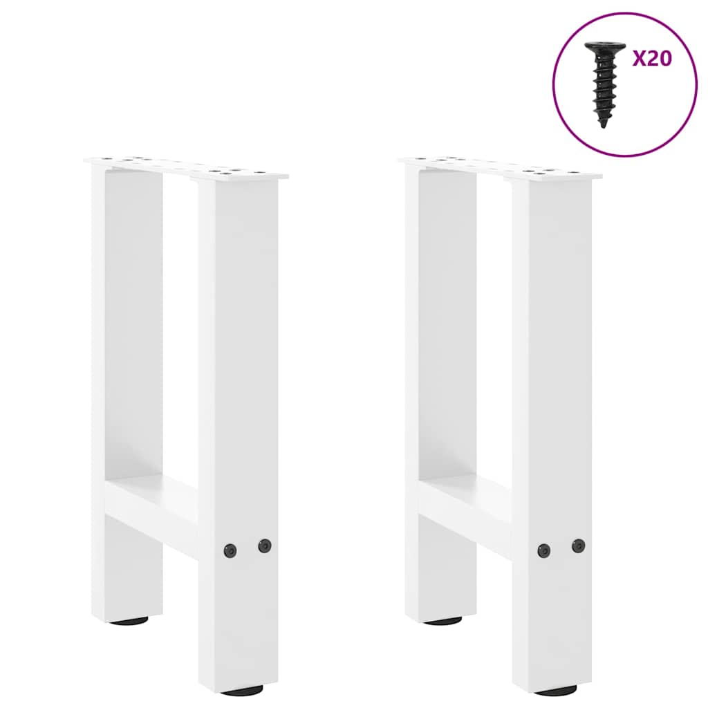 sofabordsben hvide 2 stk. 38 x (42-43) cm stål