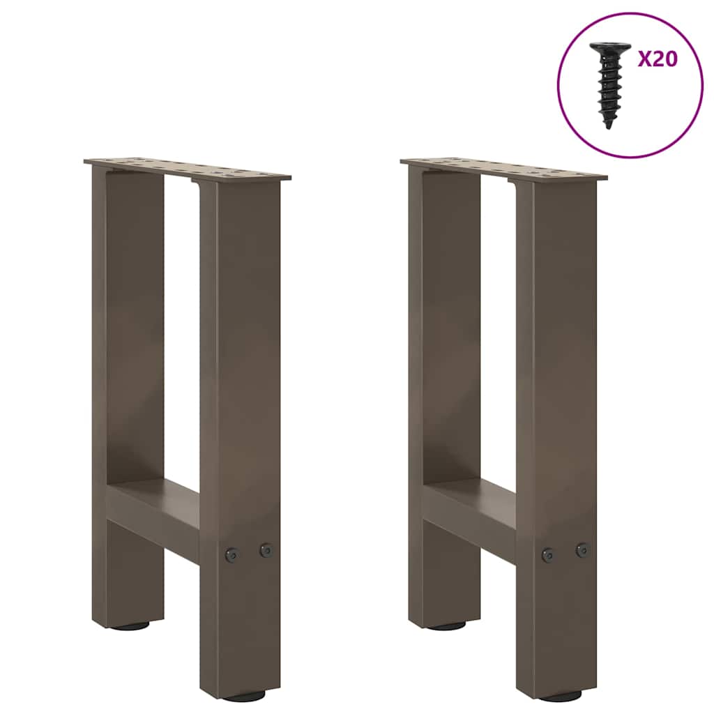 sofabordsben naturstål 2 stk. 38 x (42-43) cm stål