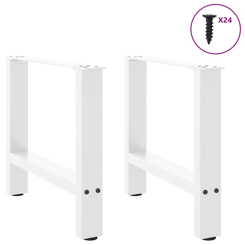 sofabordsben hvide 2 stk. 60 x (42-43) cm stål