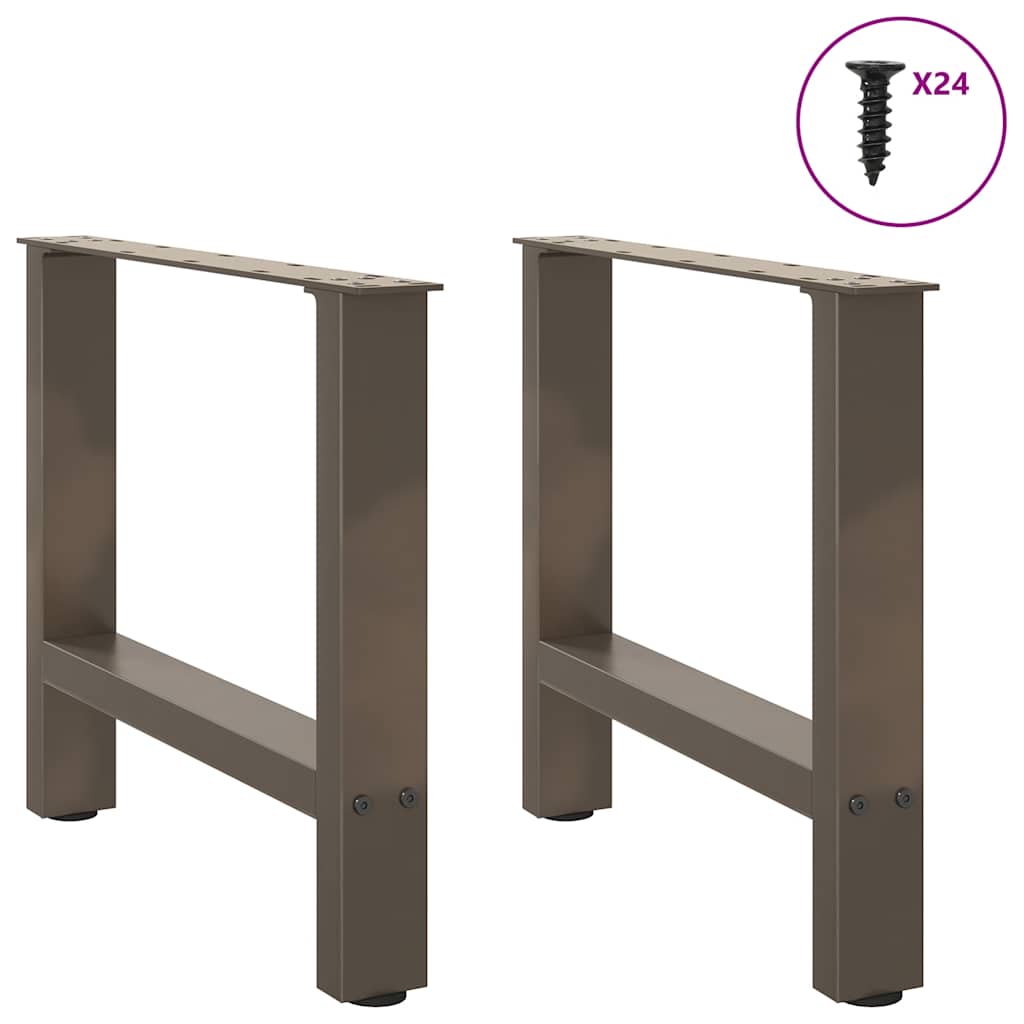 sofabordsben naturstål 2 stk. 60x(42-43) cm stål
