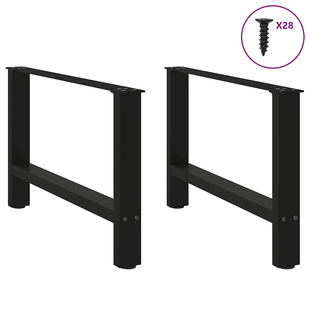 sofabordsben sort 2 stk. 70 x (42-43) cm stål
