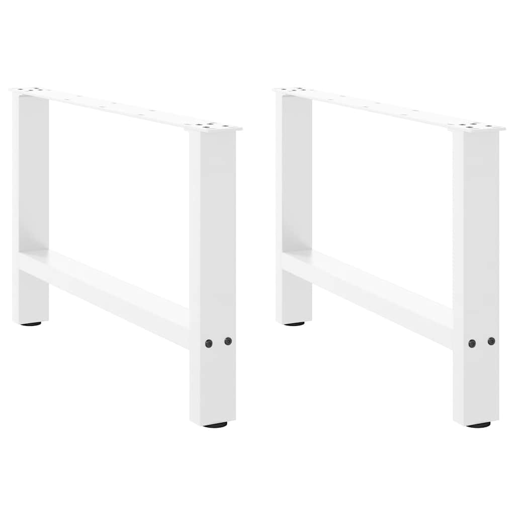sofabordsben hvide 2 stk. 70 x (42-43) cm stål