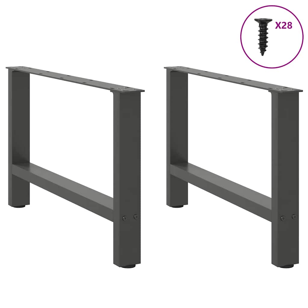 sofabordsben antracit 2 stk. 70 x (42-43) cm stål