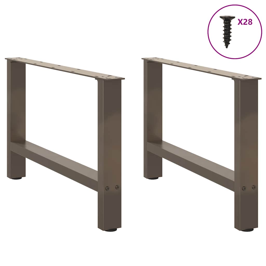 sofabordsben naturstål 2 stk. 70x(42-43) cm stål