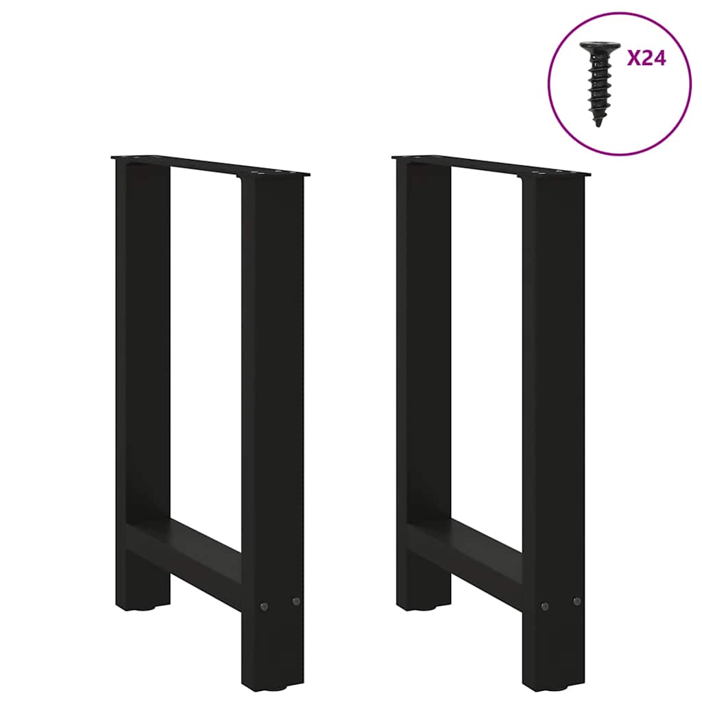 spisebordsben sort 2 stk. 50x(72-73) cm stål