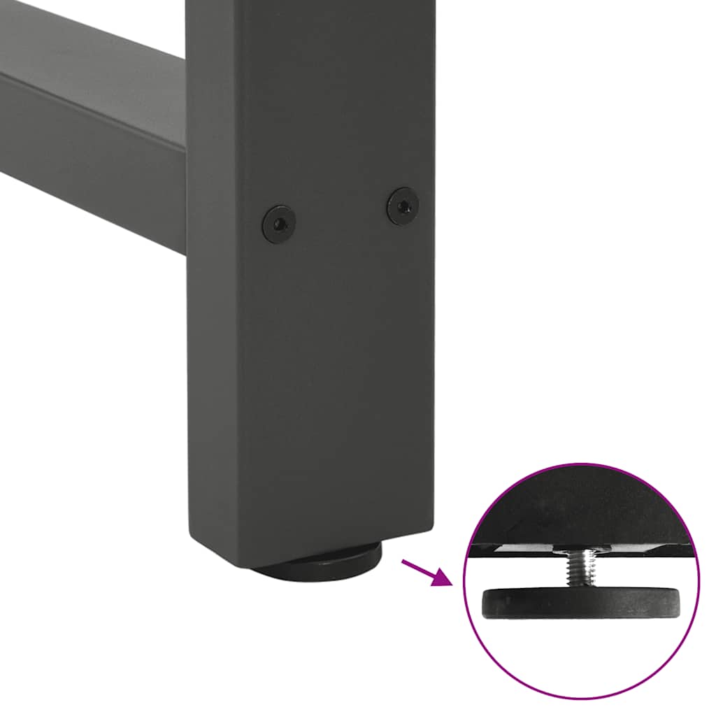 spisebordsben antracit 2 stk. 50x(72-73) cm stål