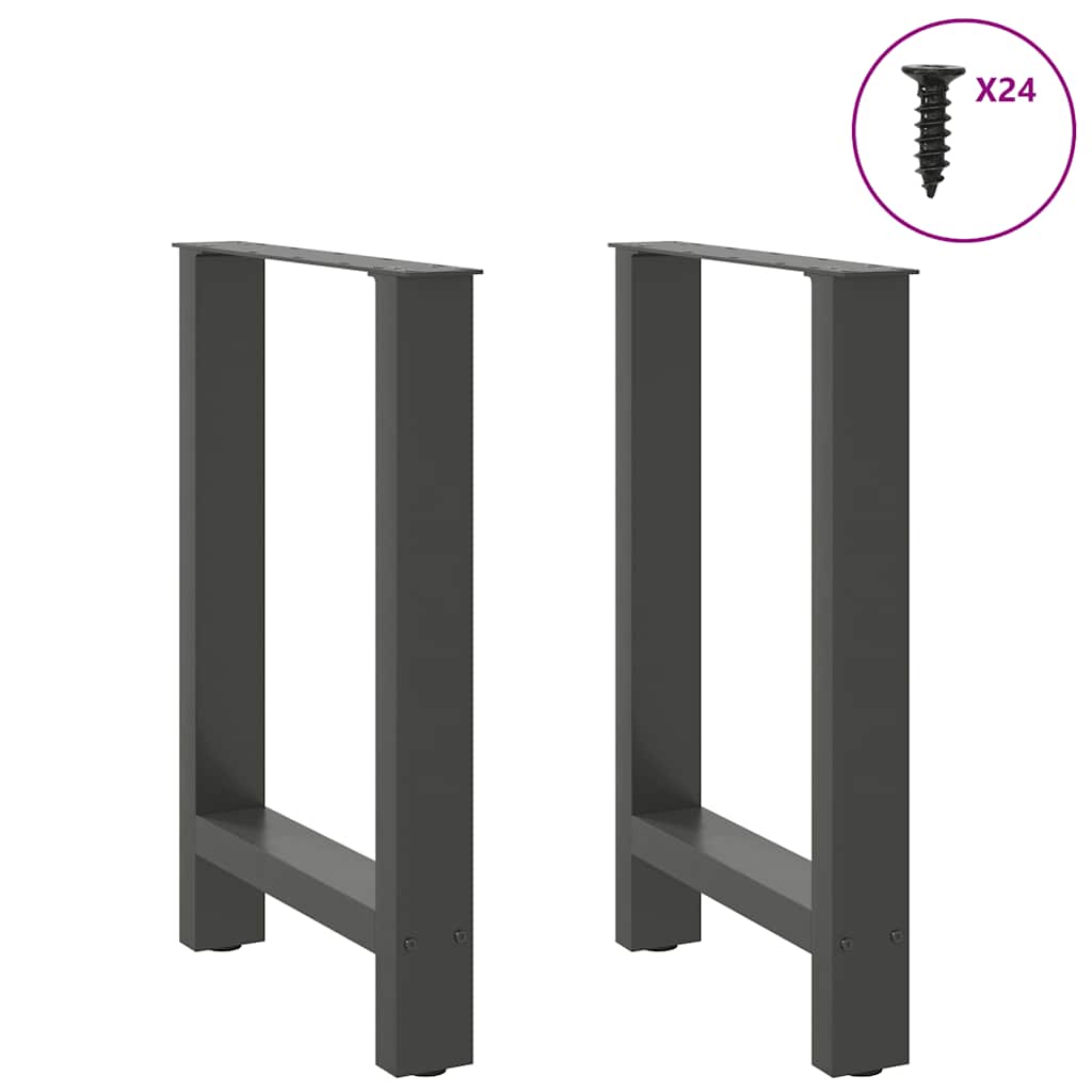 spisebordsben naturstål 2 stk. 50x(72-73) cm stål
