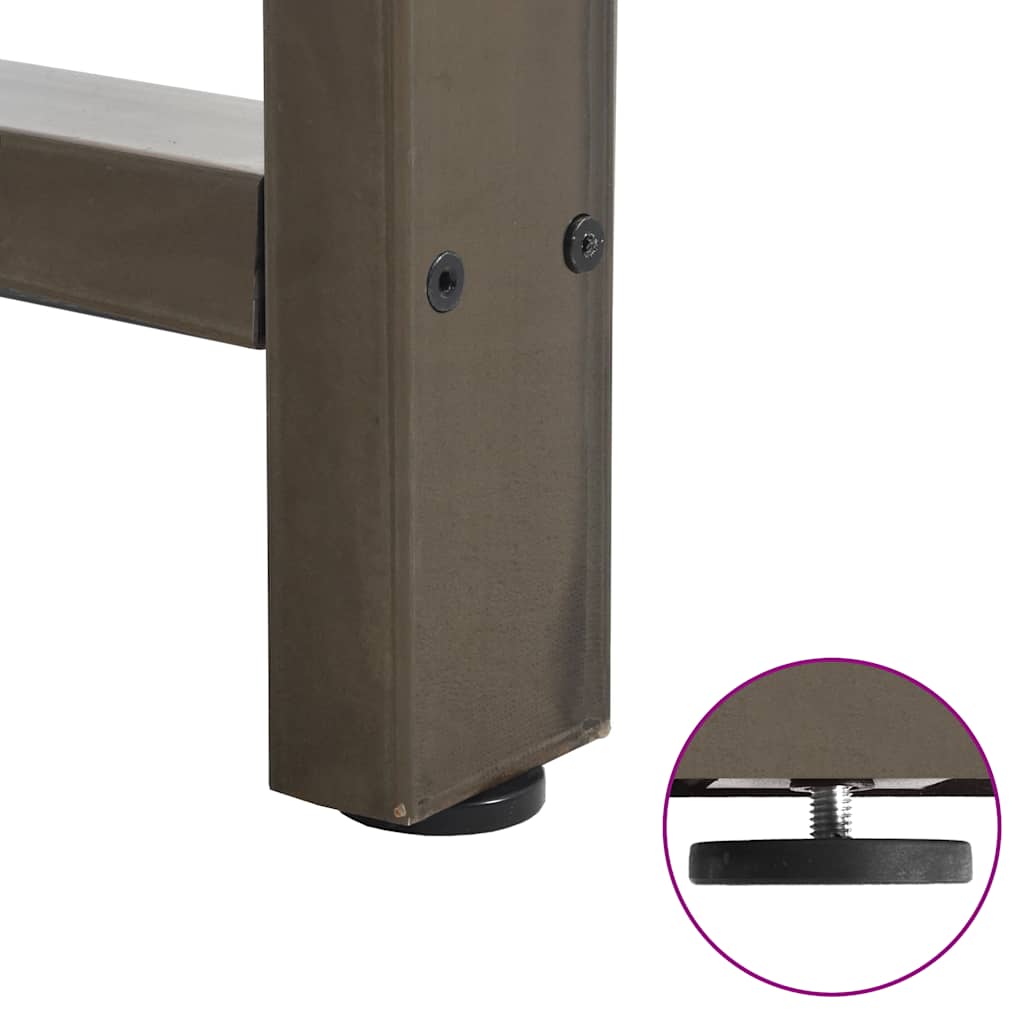 spisebordsben naturstål 2 stk. 50x(72-73) cm stål