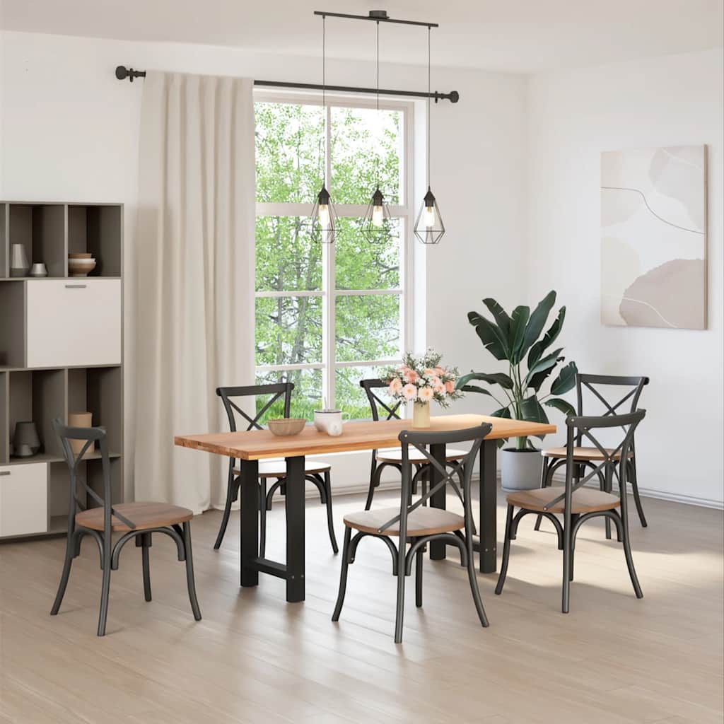 spisebordsben sort 2 stk. 60 x (72-73) cm stål