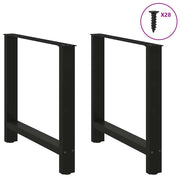spisebordsben sort 2 stk. 70x(72-73) cm stål