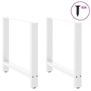 spisebordsben hvide 2 stk. 70x(72-73) cm stål