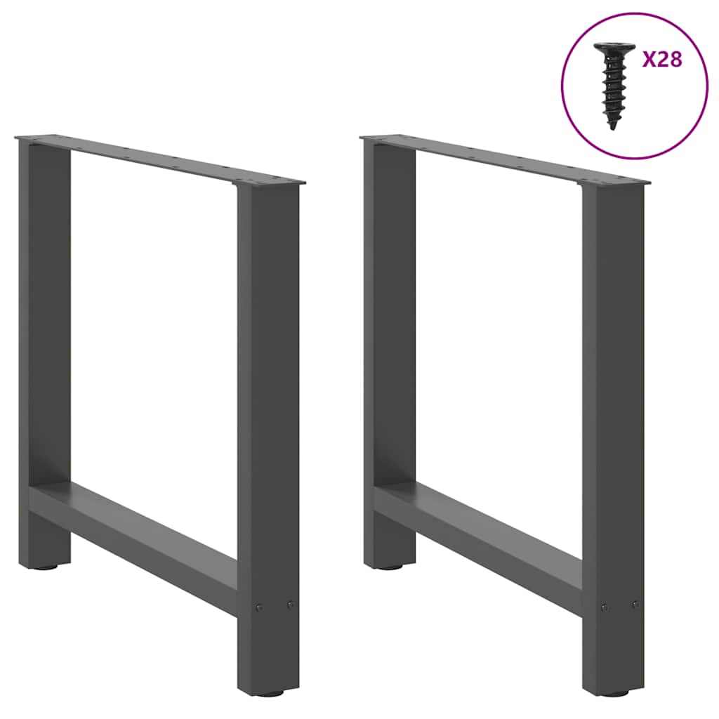 spisebordsben antracit 2 stk. 70 x (72-73) cm stål