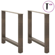spisebordsben naturstål 2 stk. 70x(72-73) cm stål