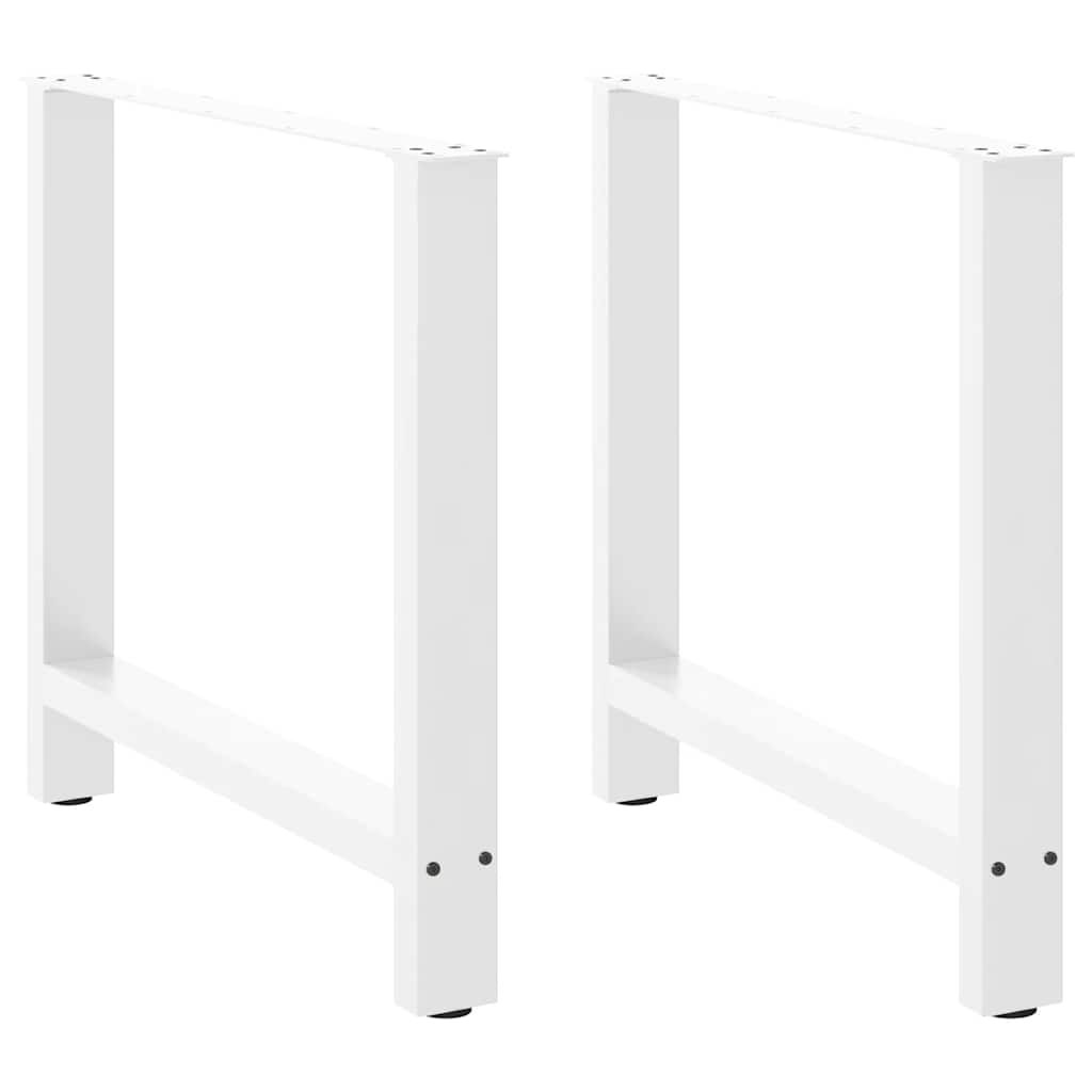 spisebordsben hvide 2 stk. 80x(72-73) cm stål