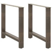spisebordsben naturstål 2 stk. 80x(72-73) cm stål