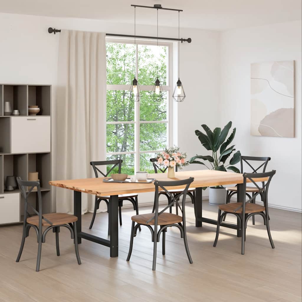 spisebordsben sort 2 stk. 90x(72-73) cm stål