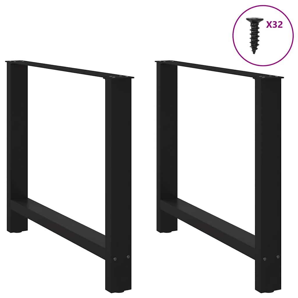 spisebordsben sort 2 stk. 90x(72-73) cm stål