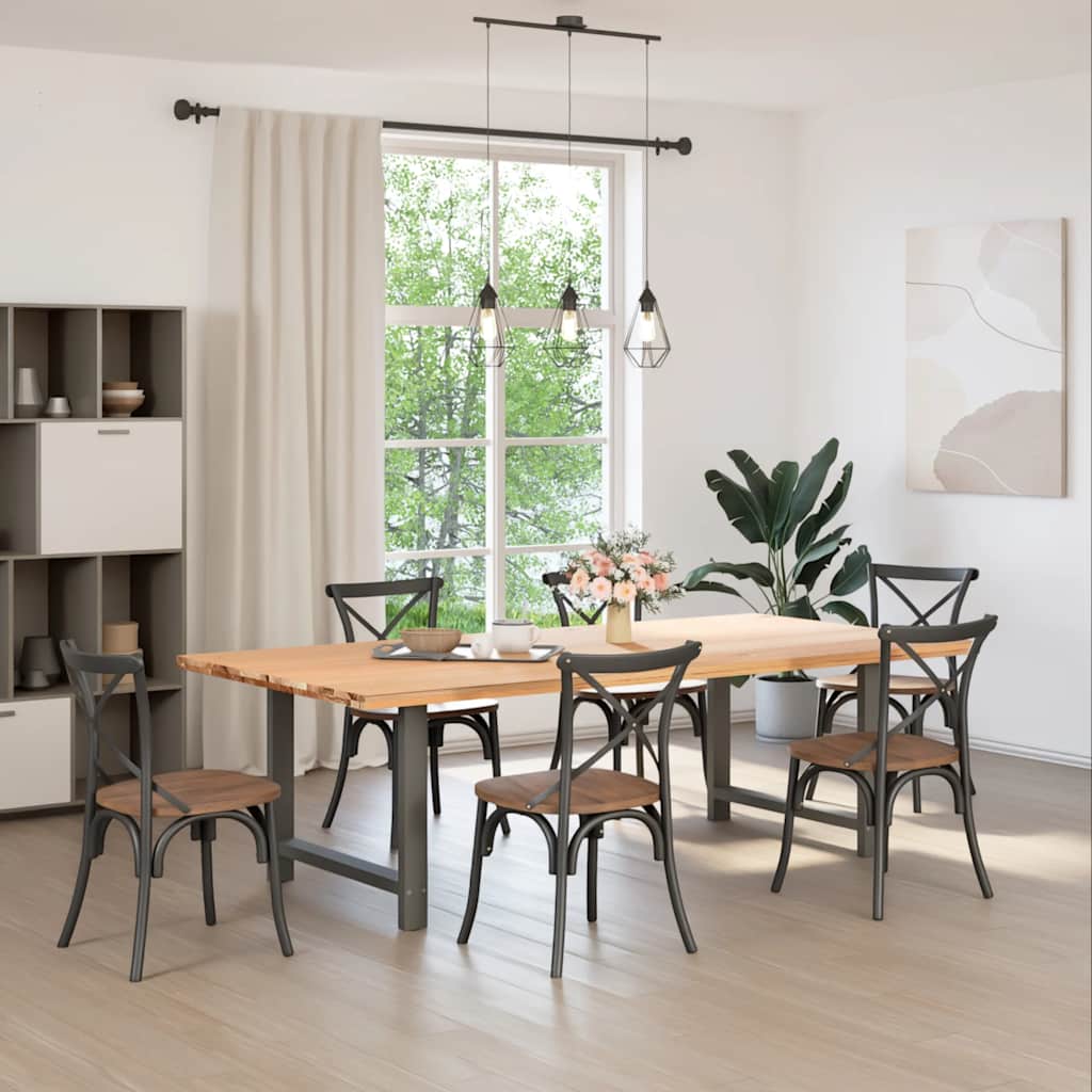 spisebordsben antracit 2 stk. 90 x (72-73) cm stål
