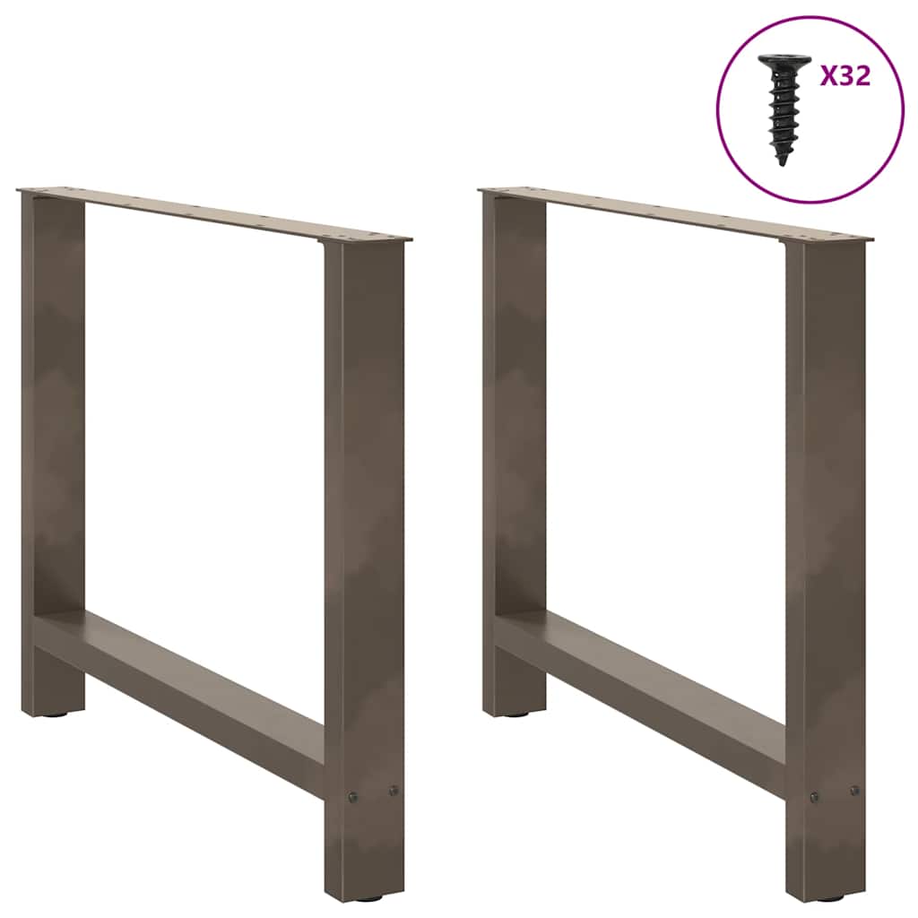 spisebordsben naturstål 2 stk. 90x(72-73) cm stål