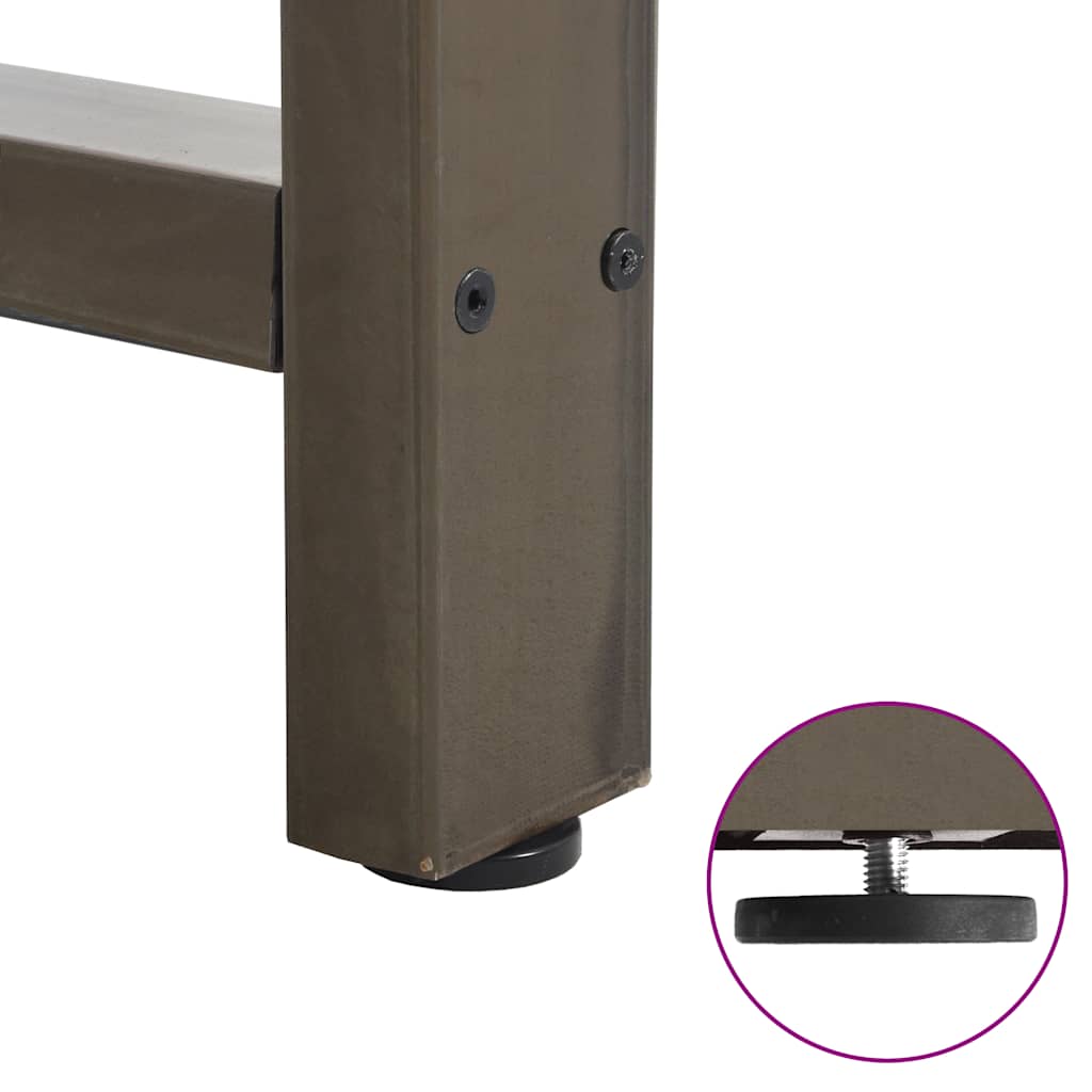 spisebordsben naturstål 2 stk. 90x(72-73) cm stål