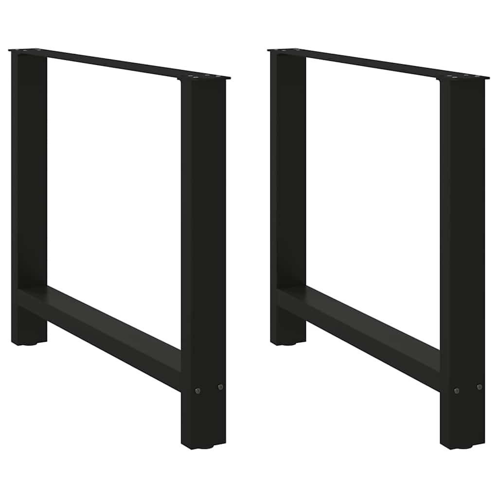 spisebordsben sort 2 stk. 100x(72-73) cm stål