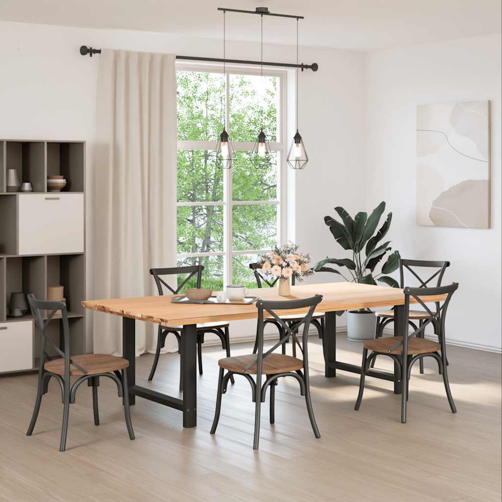 spisebordsben sort 2 stk. 100x(72-73) cm stål