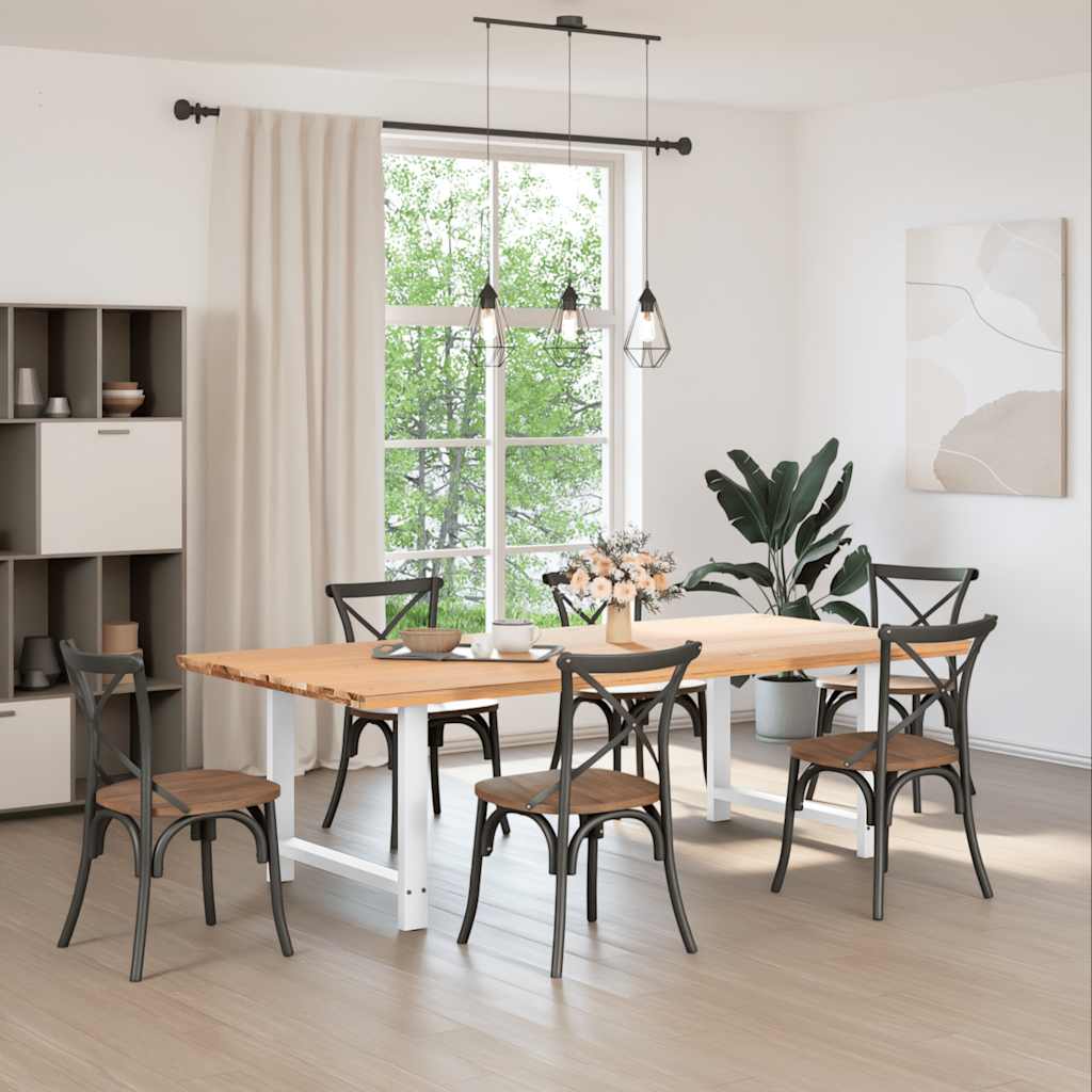 spisebordsben hvide 2 stk. 100x(72-73) cm stål