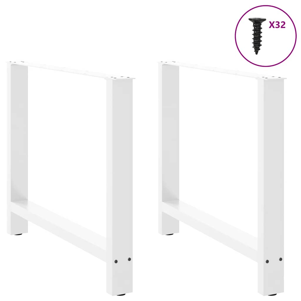 spisebordsben hvide 2 stk. 100x(72-73) cm stål